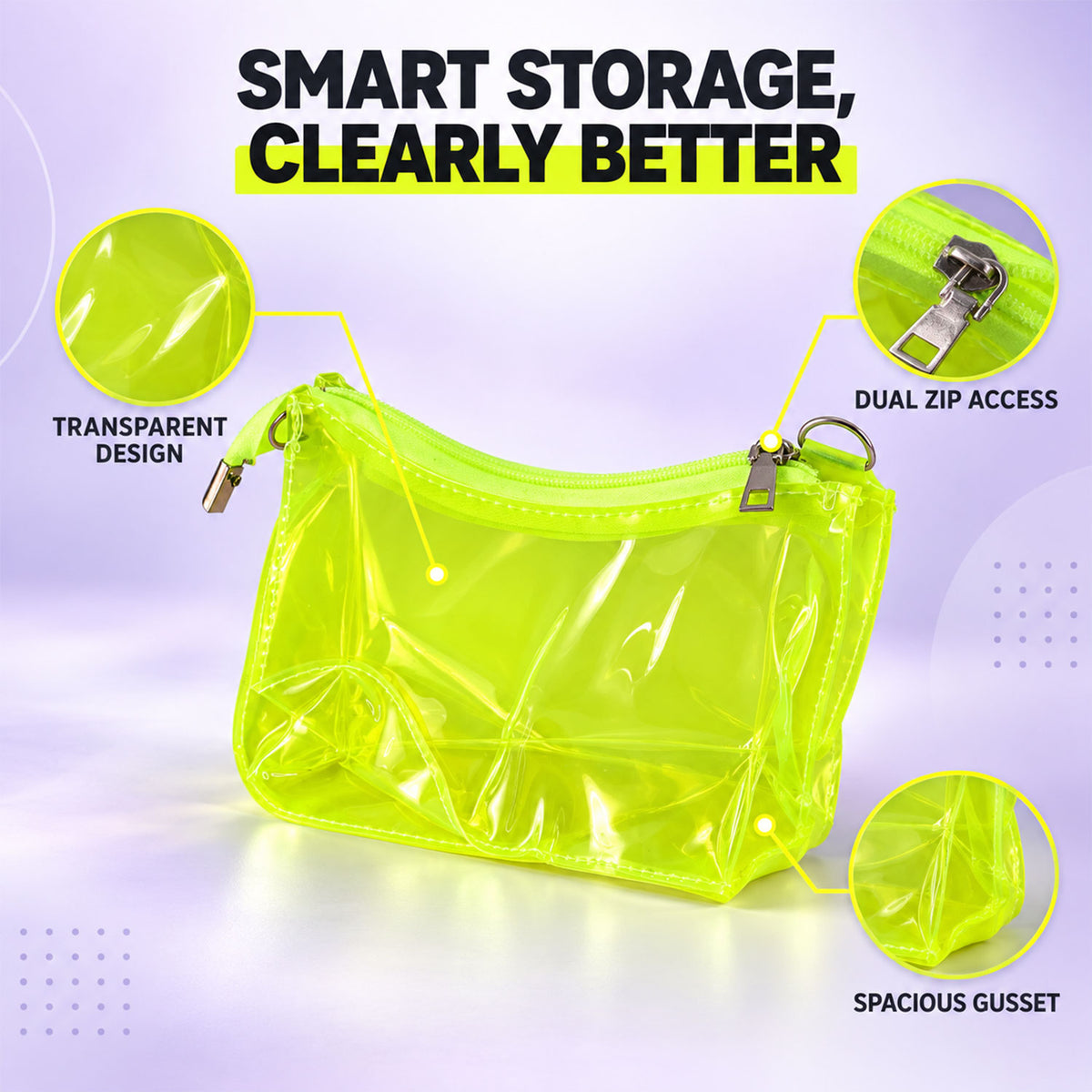 Transparent stationery pouch features - view 07
