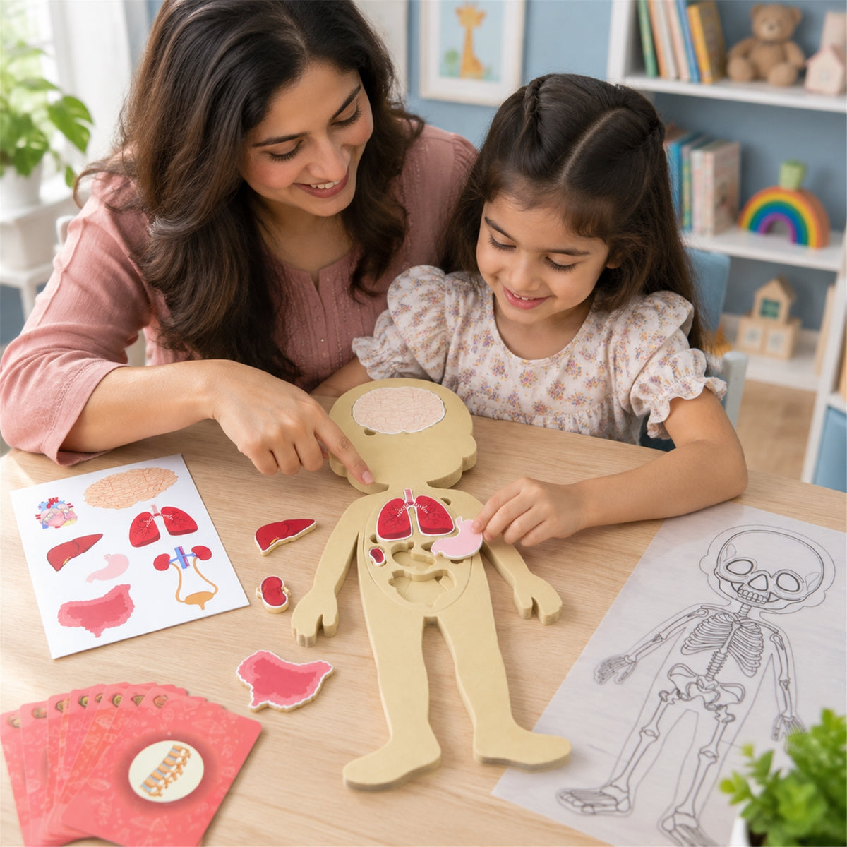 Human anatomy puzzle learning activity