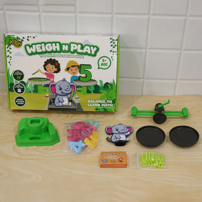 Actual math balancing game contents with colour box