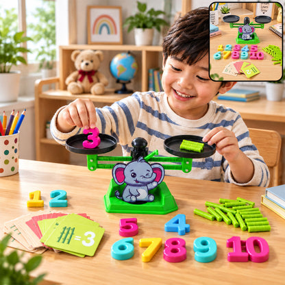 Math balancing game activity and set preview