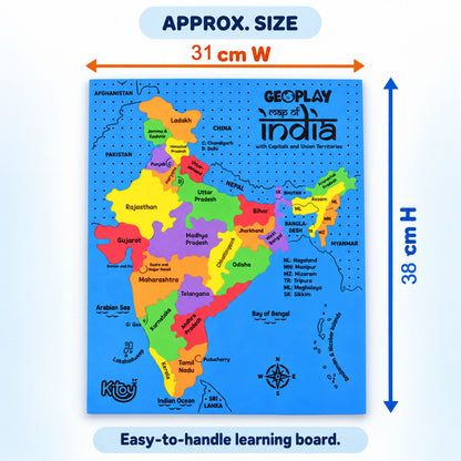 India geography puzzle dimension reference
