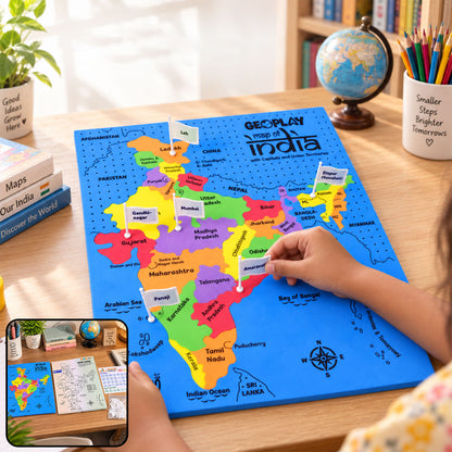 Map puzzle tabletop learning activity