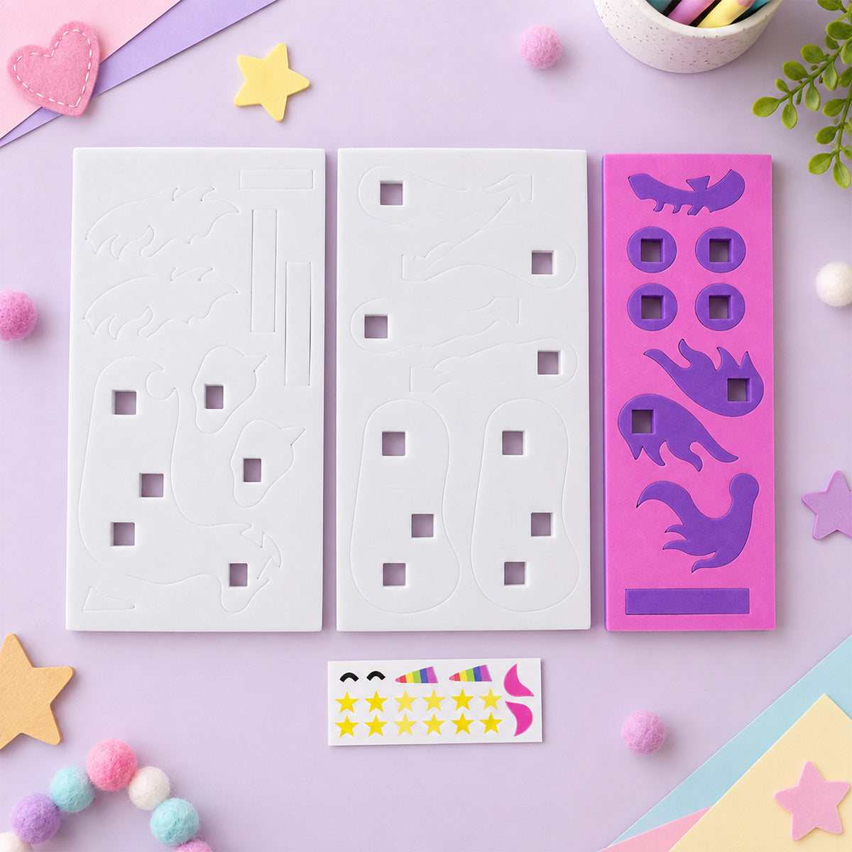 EVA unicorn puzzle sheets and decorative stickers