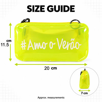 Crossbody bag size guide showing 20 cm width, 11.5 cm height and 7 cm depth
