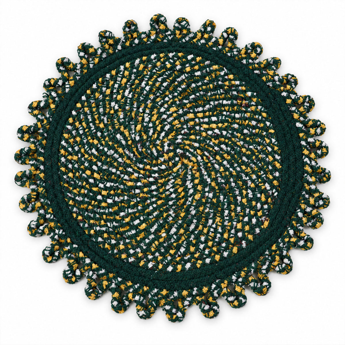 Round decorative braided floor mat details - view 06