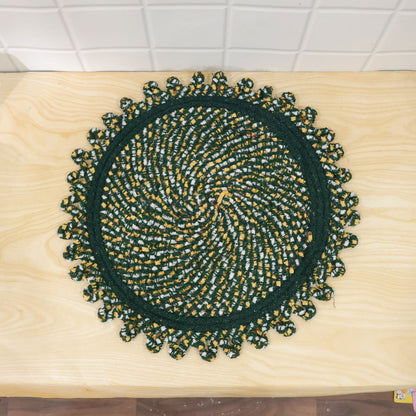 Actual photograph of round braided floor mat