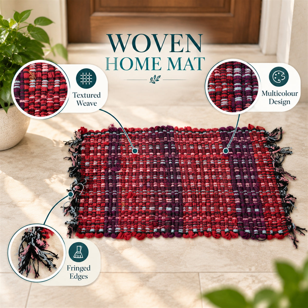 Decorative woven floor mat details - Woven_Mat_5