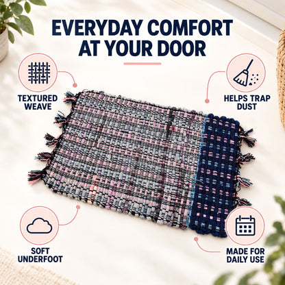 Decorative woven floor mat details - view 04