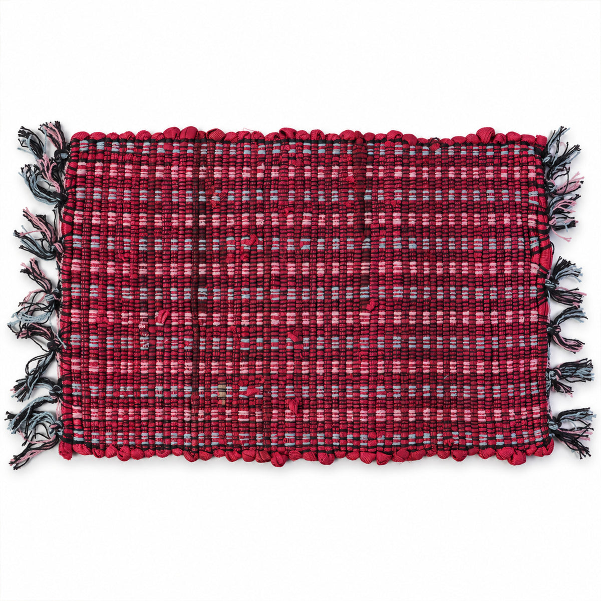 Decorative woven floor mat with tassel fringe - Door-Mat-05