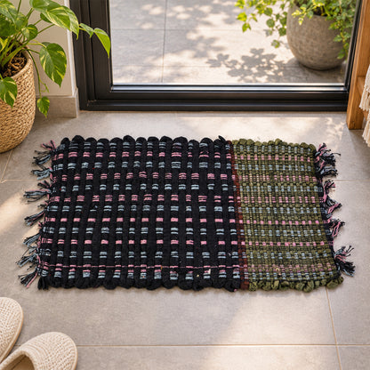 Two tone woven floor mat details - Door-Mat-04