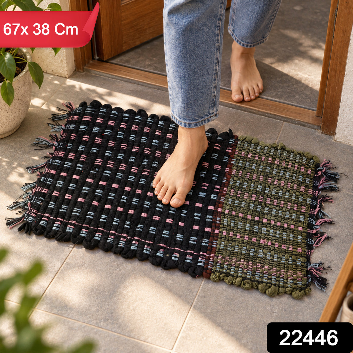 Decorative woven floor mat with product code 22446