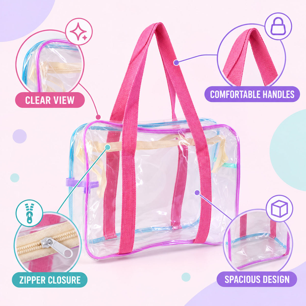 Transparent PVC tote bag details - view 07