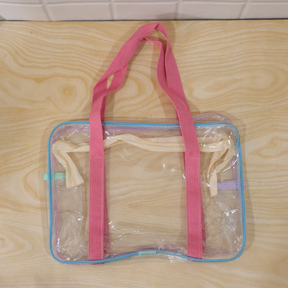 Actual photograph of transparent PVC tote bag