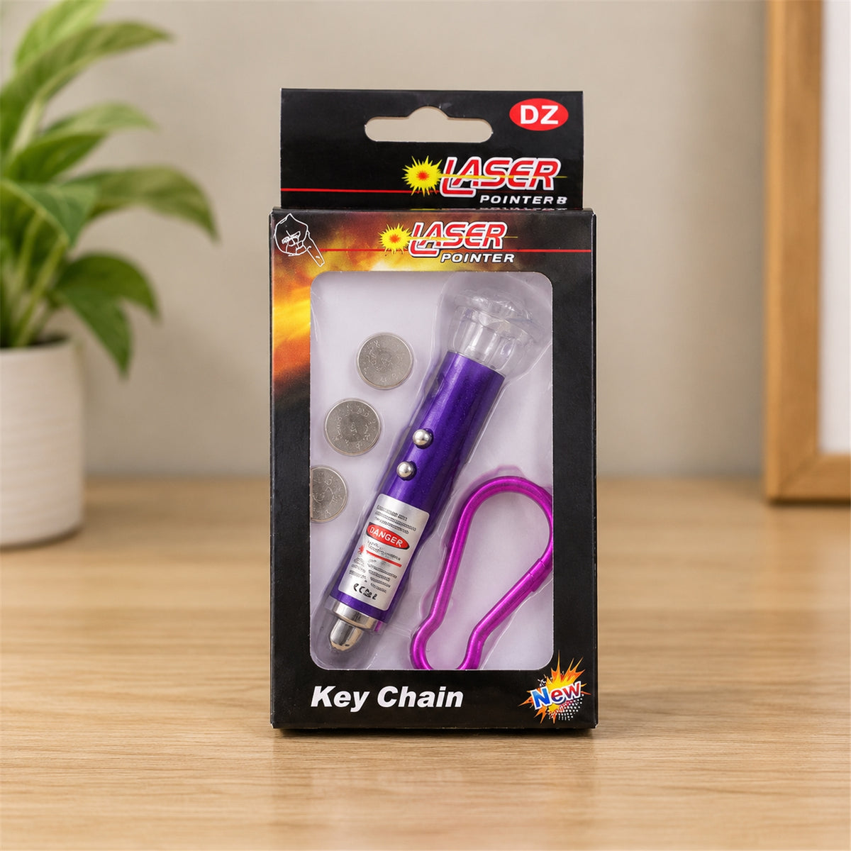 Actual laser pointer light in retail packaging
