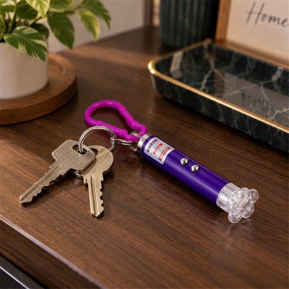 Pointer light attached to keys for display