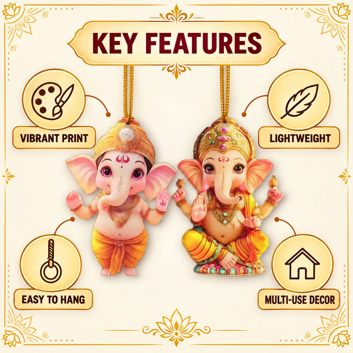 Assorted Ganpati hanging decoration designs