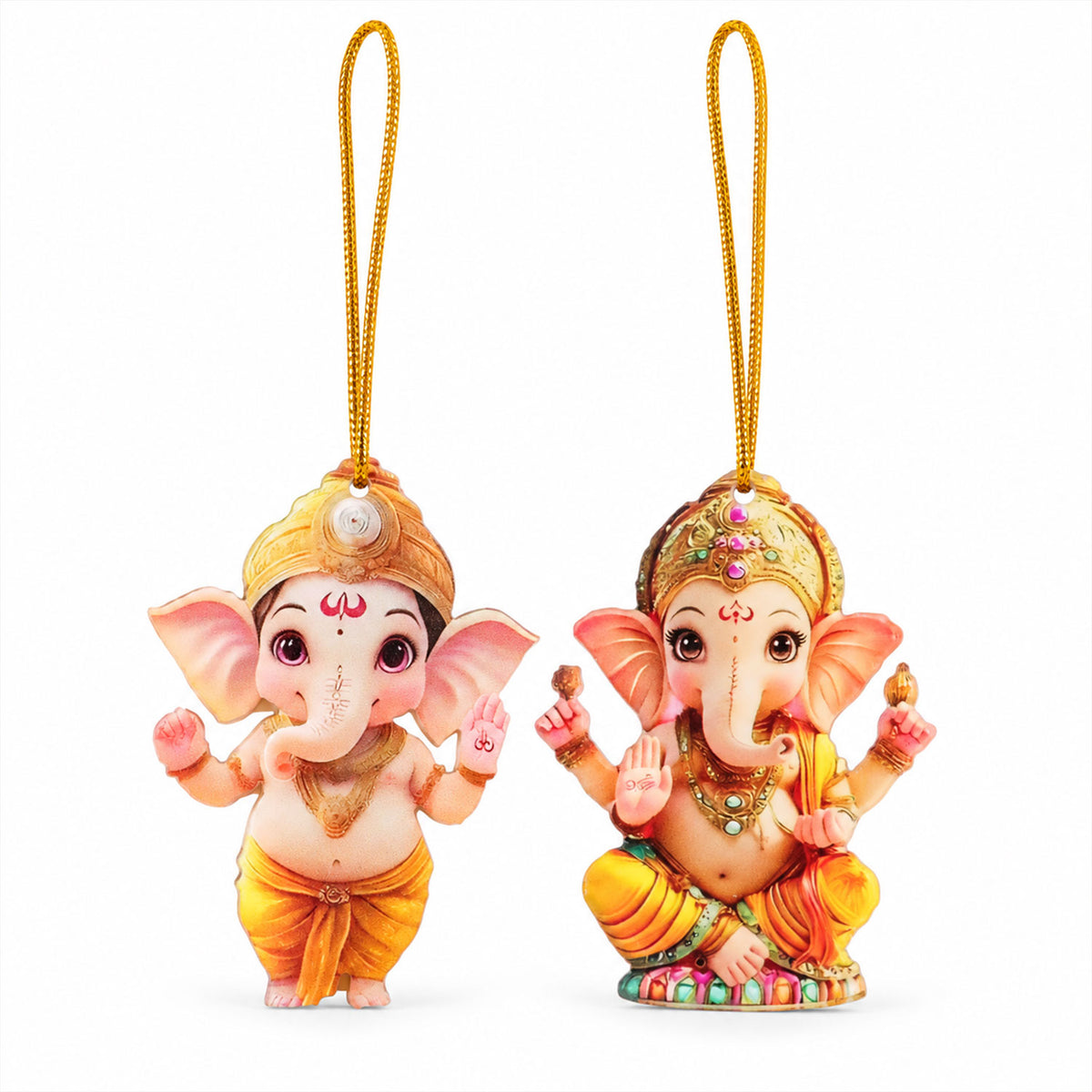 Ganpati hanging designs on white background