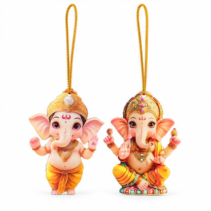 Ganpati hanging designs on white background
