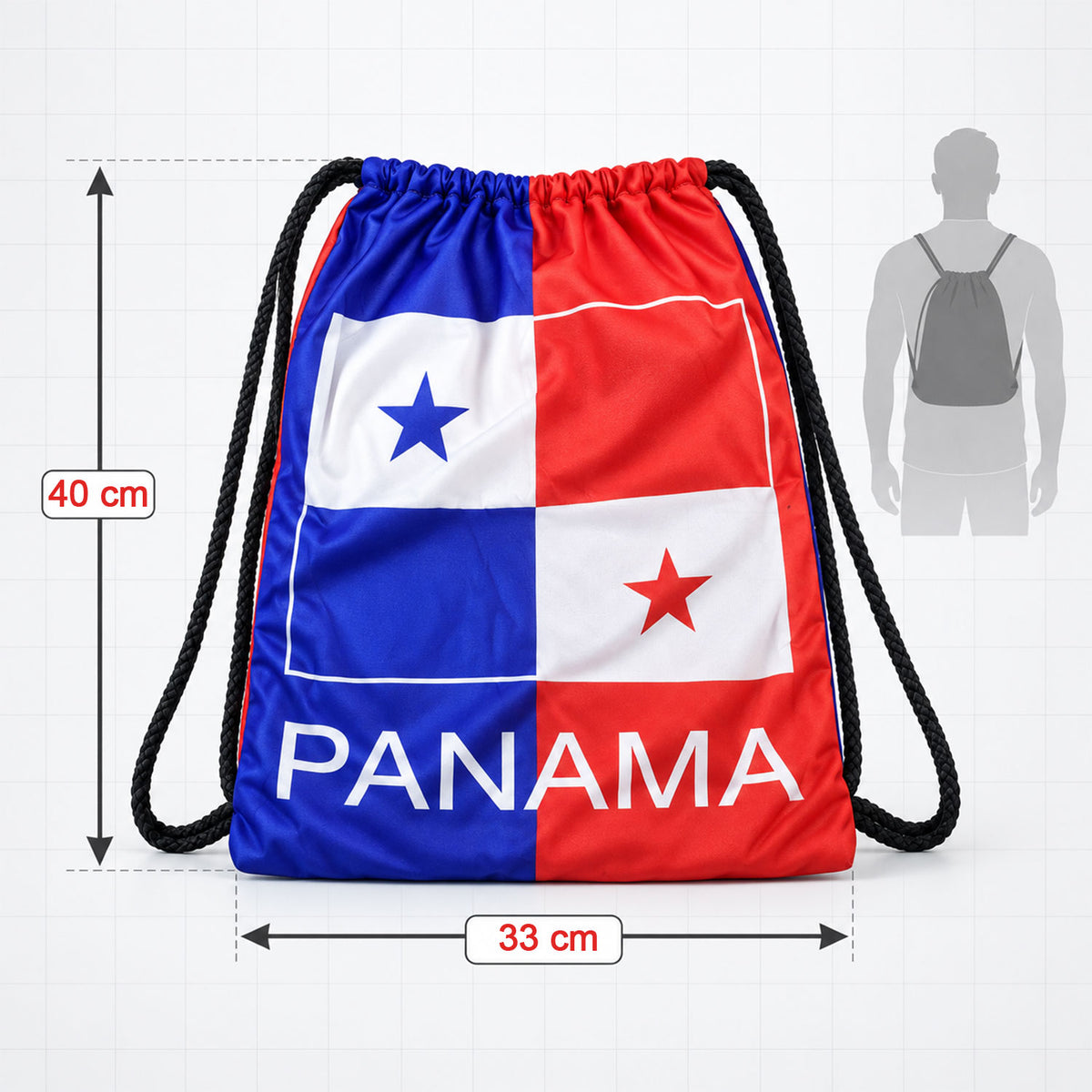 Drawstring bag dimension reference