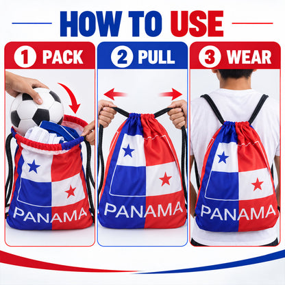 Drawstring bag packing and closing steps