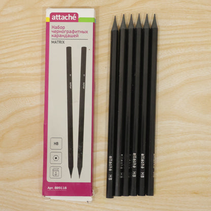 Actual wooden pencil set and box