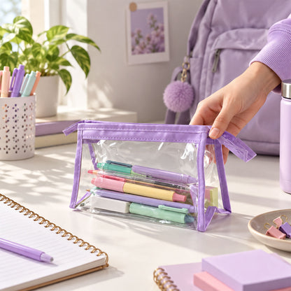 Transparent PVC pouch features and use - view 05