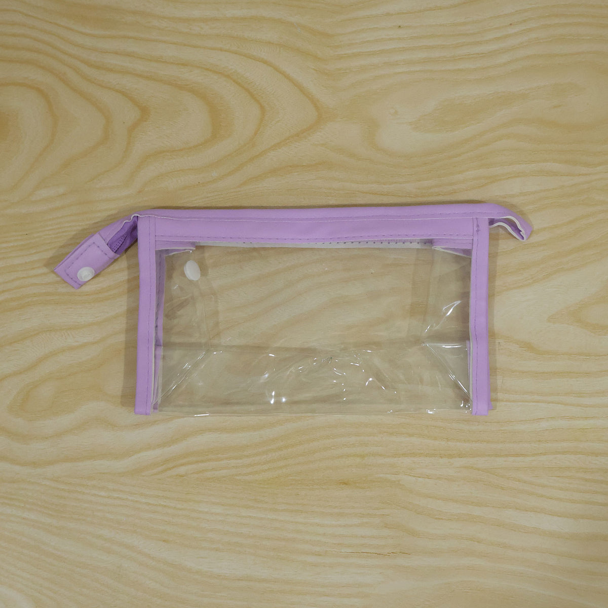 Actual photograph of transparent PVC zipper pouch