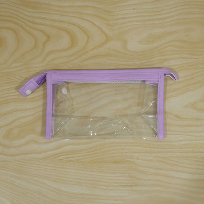 Actual photograph of transparent PVC zipper pouch