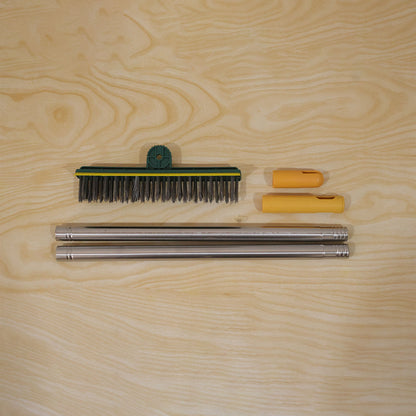 Actual cleaning brush head and handle sections