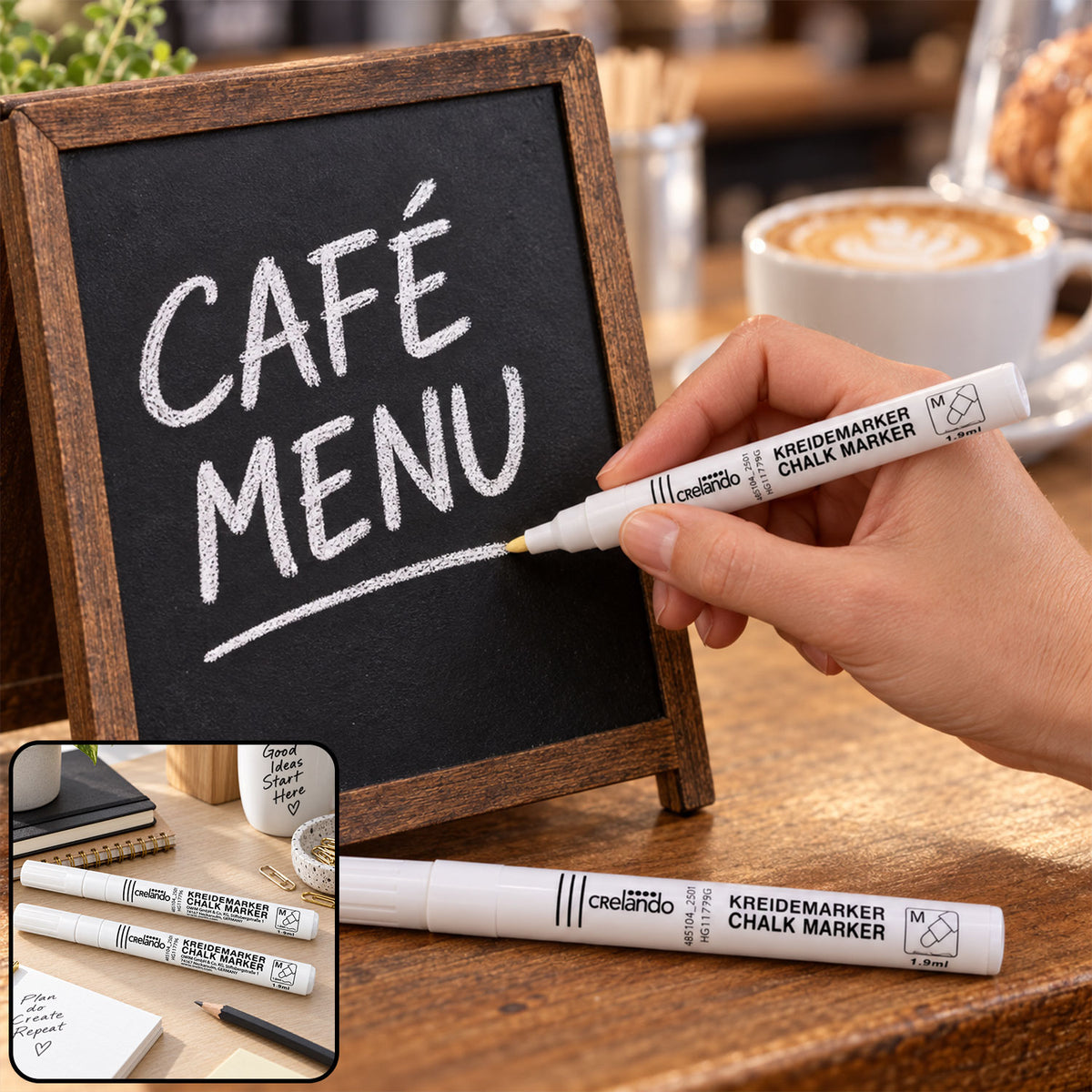 Menu lettering example and marker preview