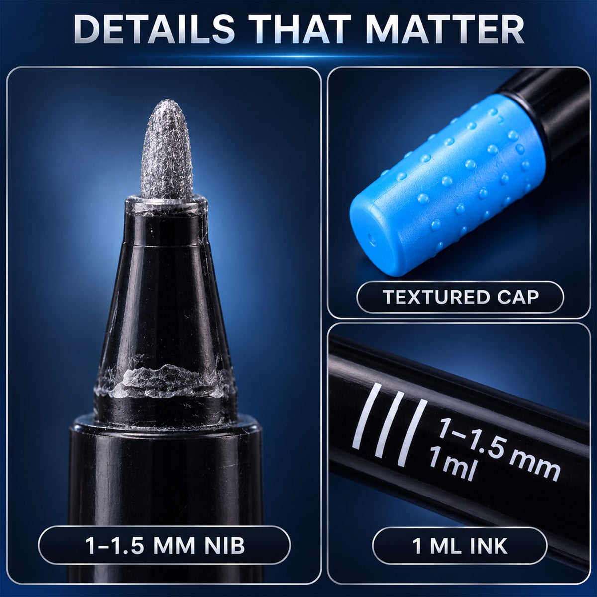 Metallic marker feature view