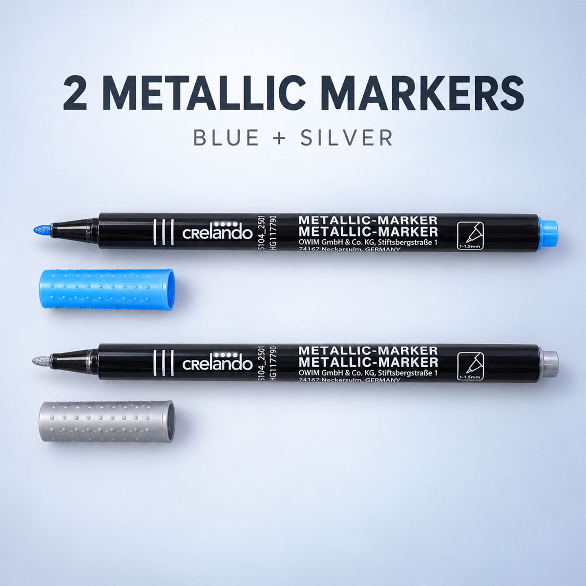 Metallic marker pens white bg