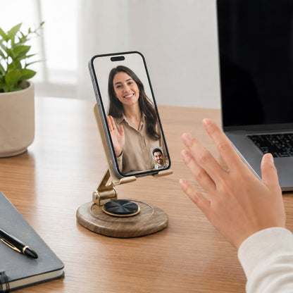 22561_metal_desk_phone_stand_with_pla_bas image-5