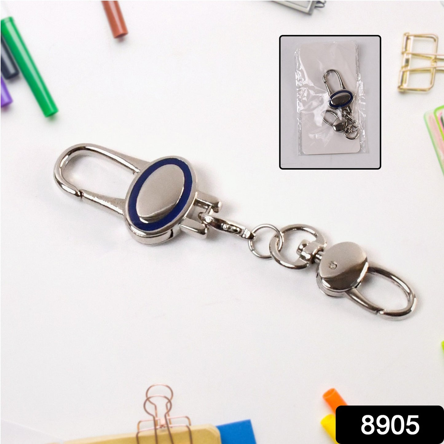 Metal Retractable Key Chain Recoil Keyring Heavy Duty Wire Rope