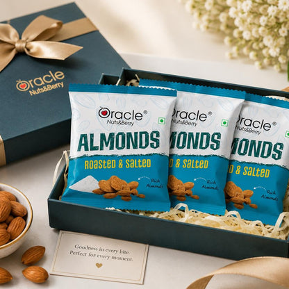 Oracle Roasted & Salted Almond Mini, Crunchy Single-Serve On-the-Go Badam Pack 18g