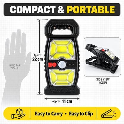 Solar motion sensor rechargeable clip light - dimensions