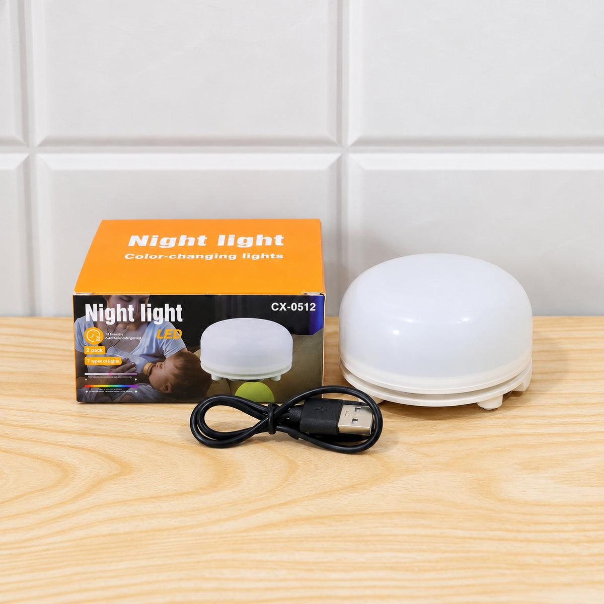 Seven colour LED night light with hanging handle 10