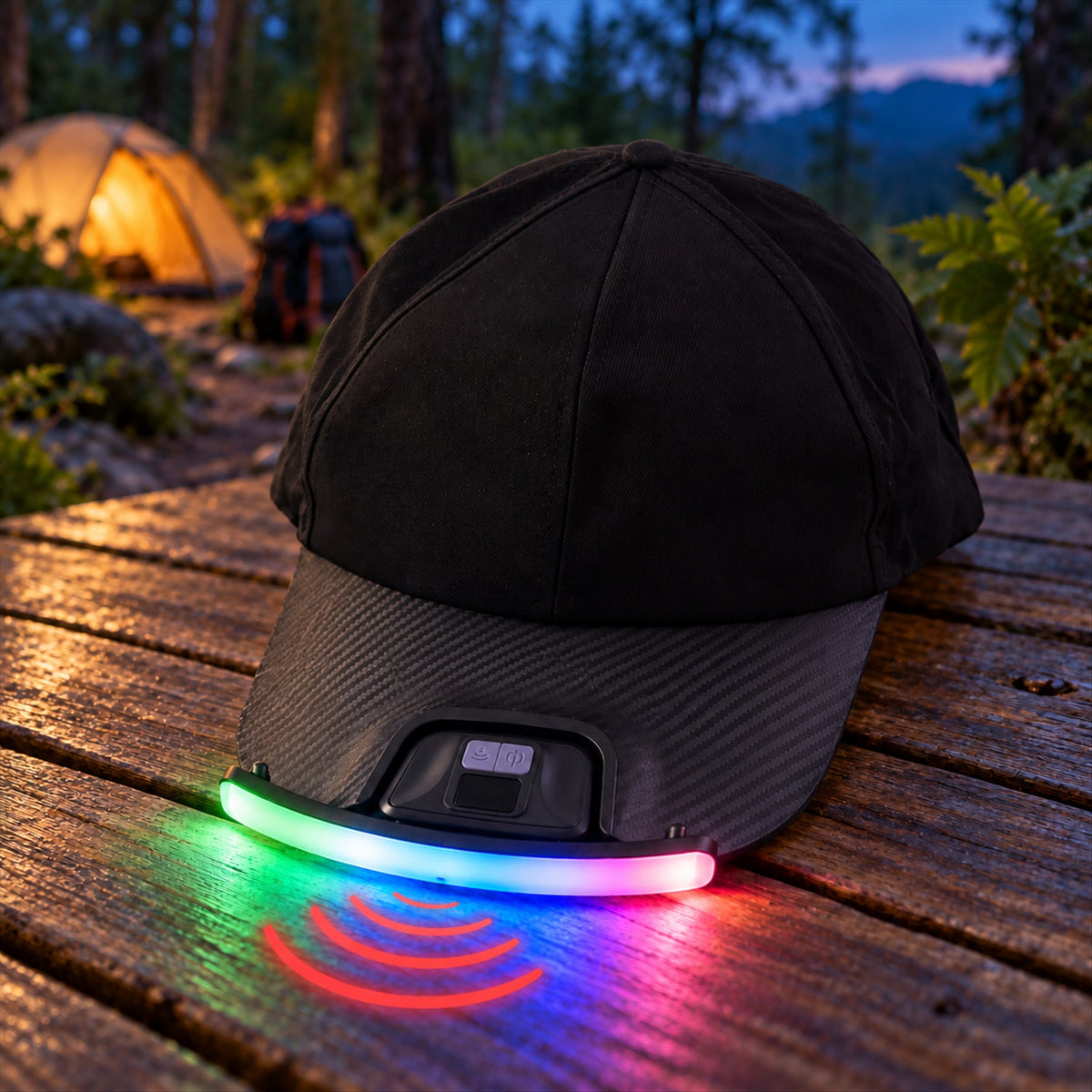 Black Cap with LED Sensor Light