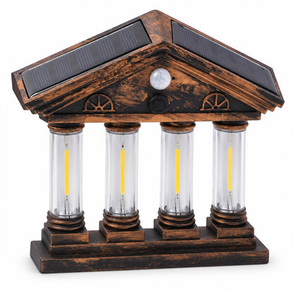 Four COB motion sensor solar wall light with dual solar panels 5