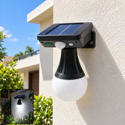 Solar motion sensor wall light with frosted bulb 3