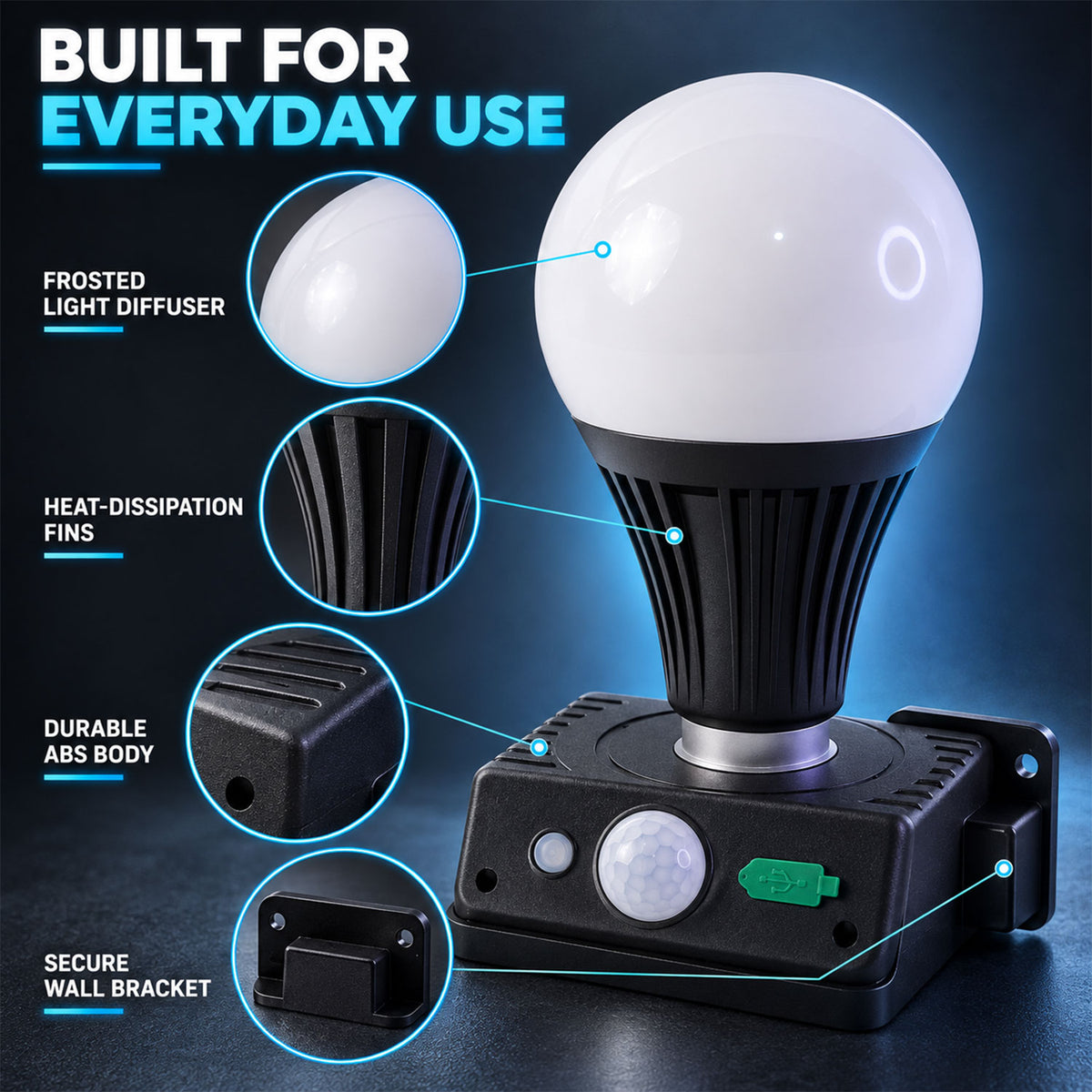 Solar motion sensor wall light with frosted bulb 7