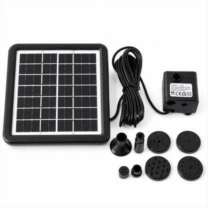 Solar water fountain pump kit with panel and interchangeable nozzles 5