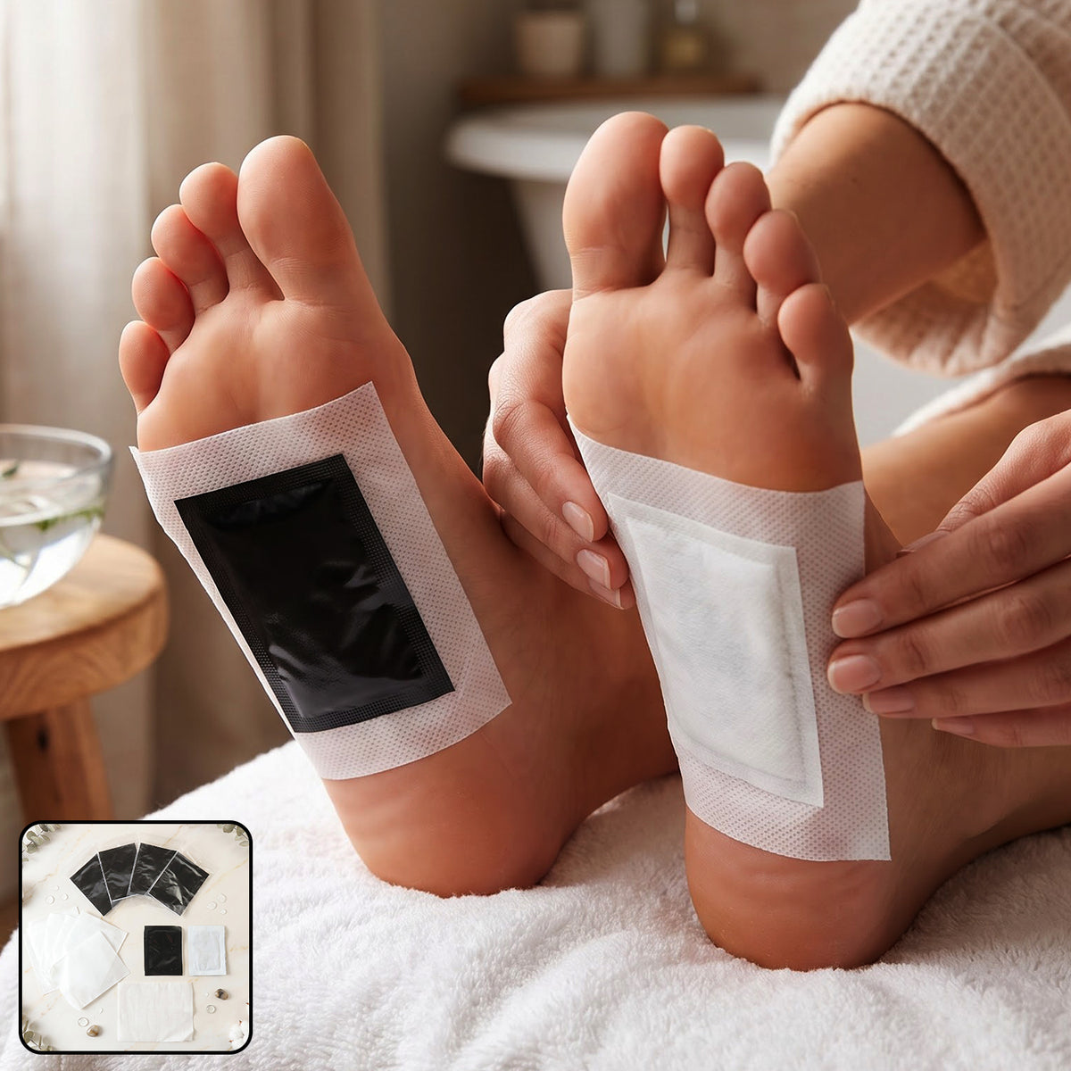 Kinoki herbal cleansing foot pads in overnight use