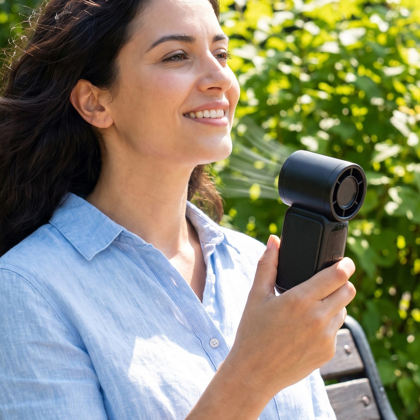 Mini handheld fan for outdoor personal cooling