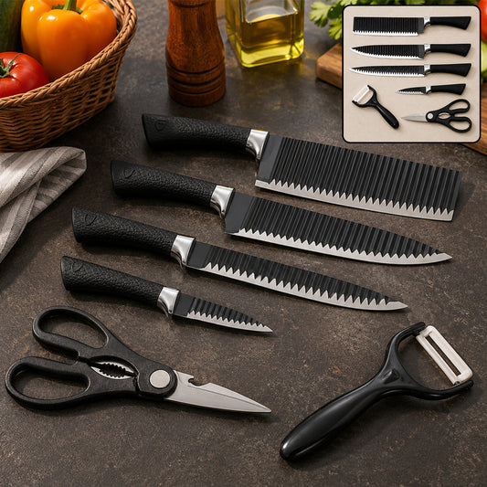 Stainless Steel Knife Set – 6-Piece Kitchen Tools | Quickslice