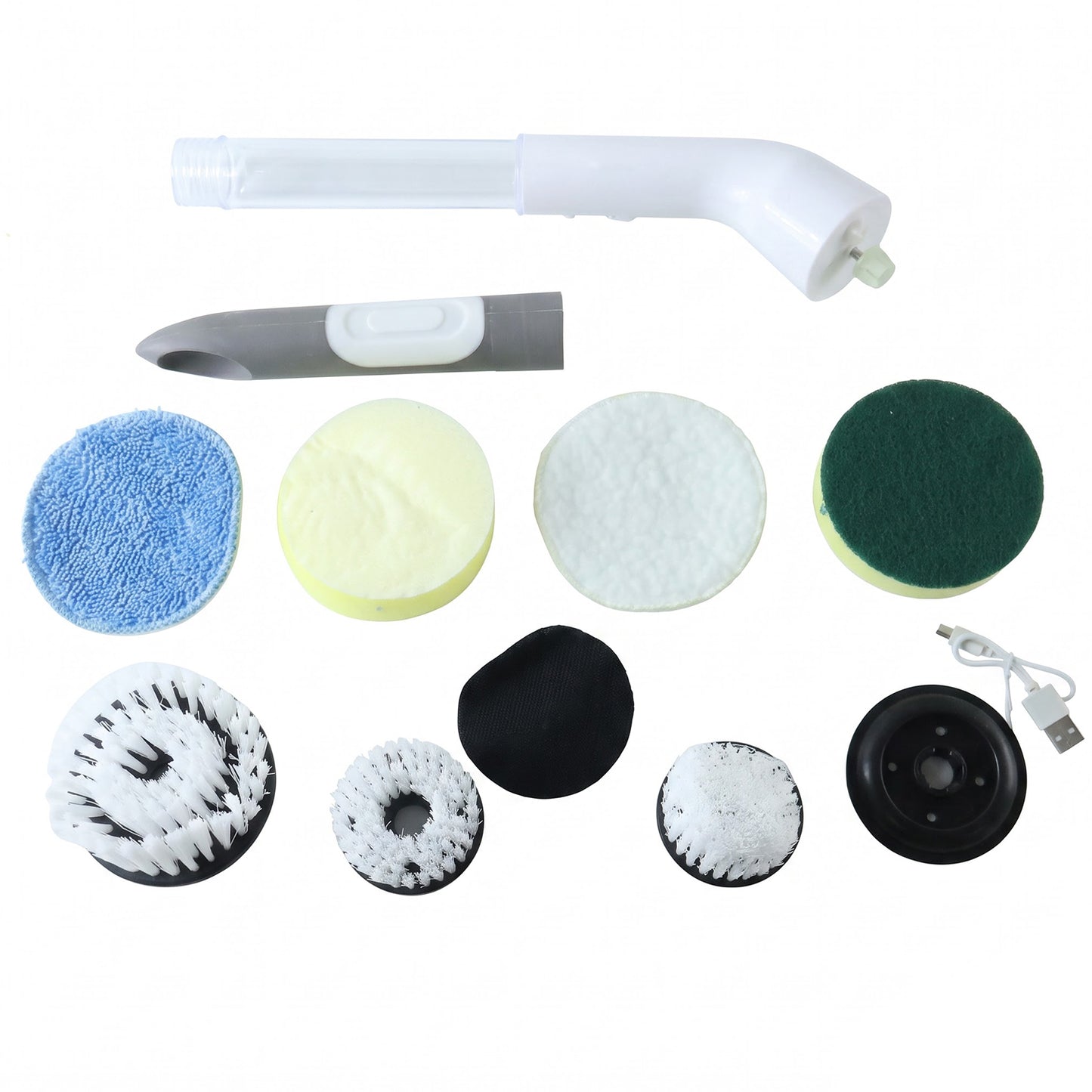 Plastic multipurpose cleaning brush set on white background