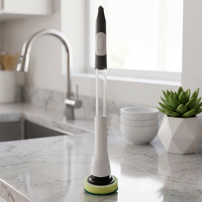 Multipurpose scrubber standing on kitchen counter