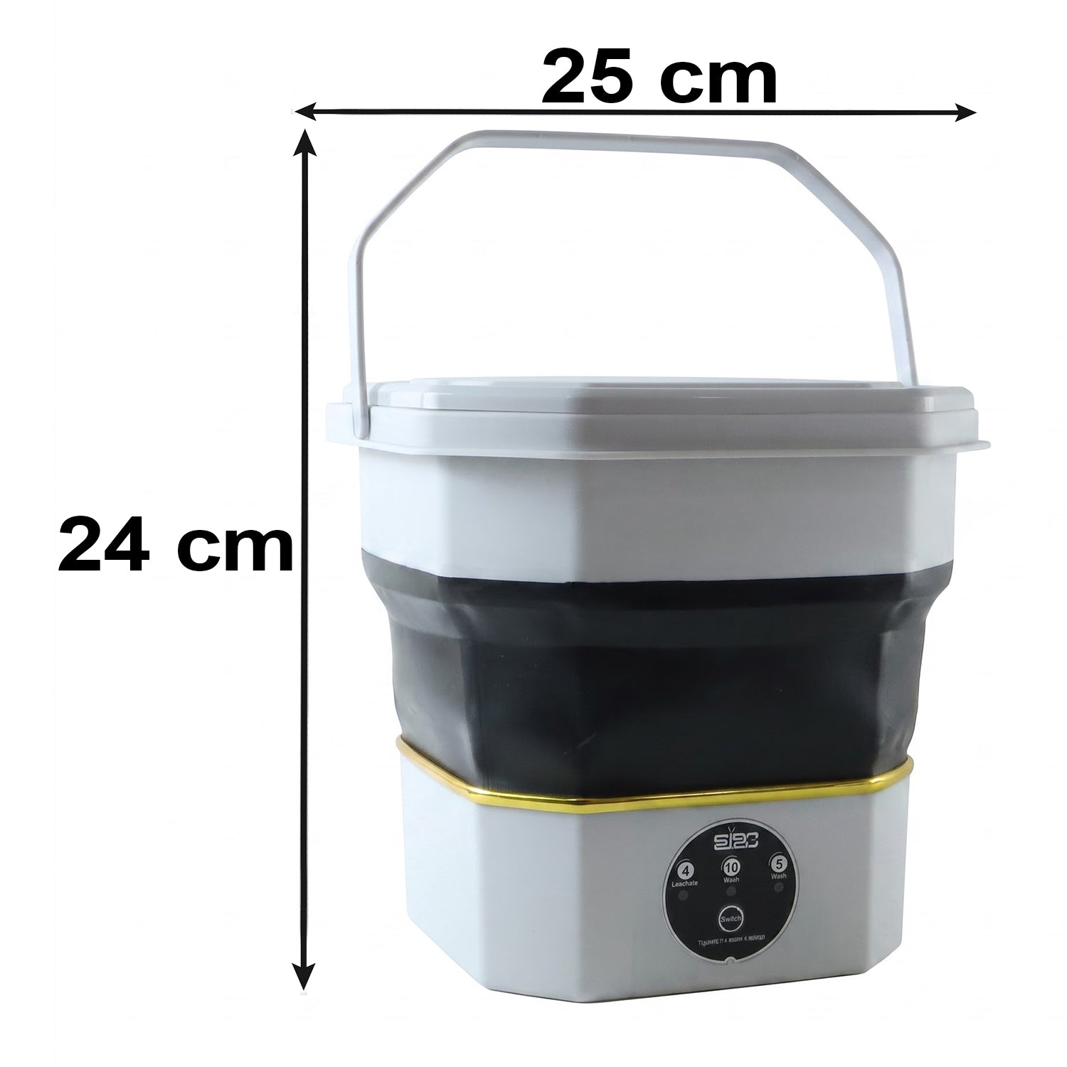 Folding washing machine size 24 cm by 25 cm
