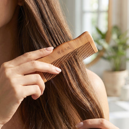22881 wooden hair comb live use