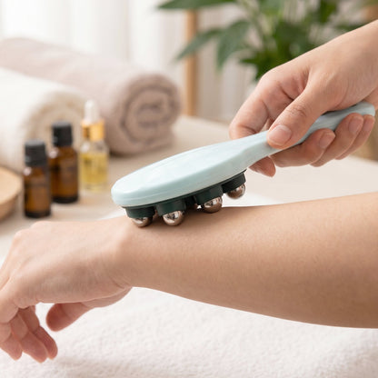 22886 handheld roller ball massager live use
